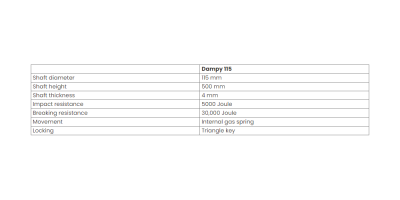 <strong>BFT DAMPY B 500 x 115 SS Semi-Automatic Manual Gas Spring Bollard</strong>